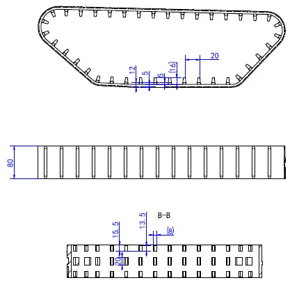 Lynxmotion Rubber Track - 80mm Wide x 1m (Single) - Click to Enlarge