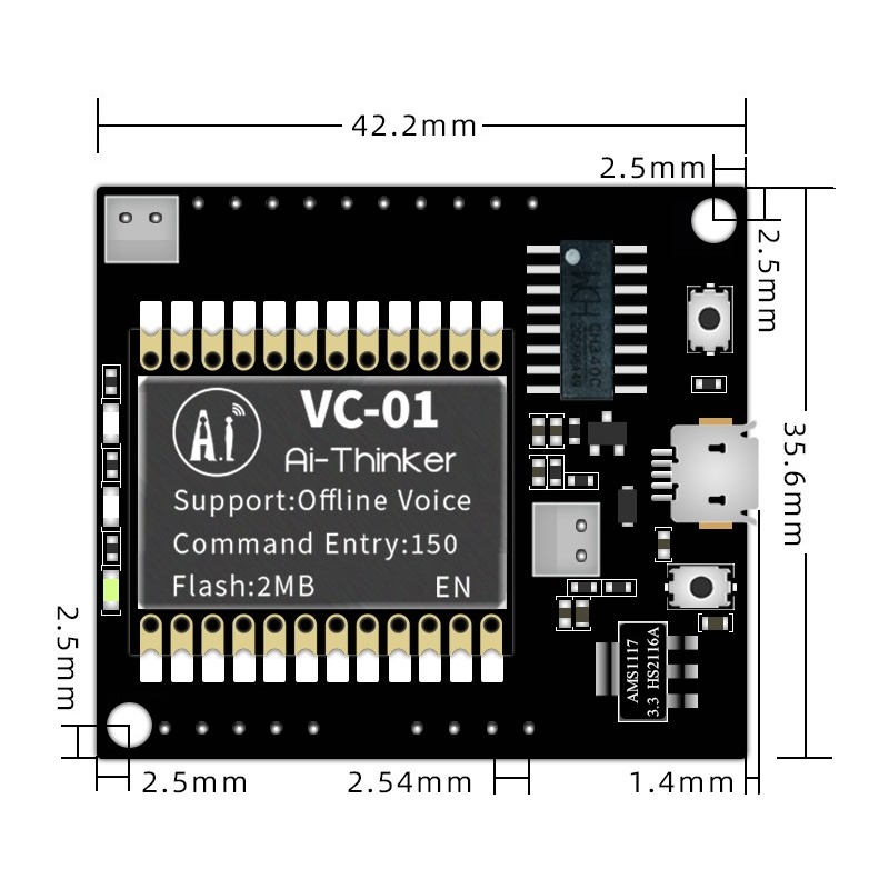 Ai-Thinker NodeMCU-VC-01-KIT Offline Spraakherkenning Module