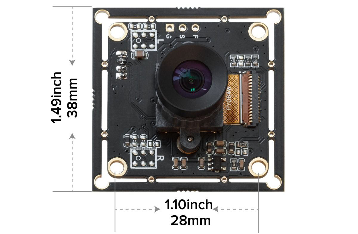 ArduCAM 2MP OV2311 Caméra USB Monochrome à Obturateur Global, Lentille M12 Faible Distorsion