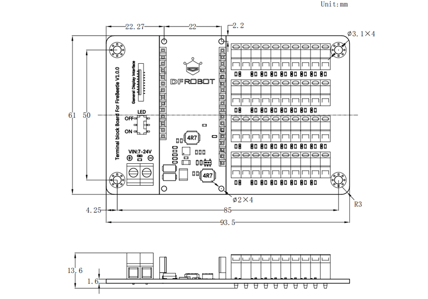 DFRobot Terminal Block Bord voor FireBeetle 2 ESP32-E IoT Microcontroller