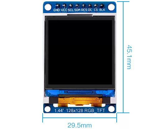 Elecrow Ecran TFT 1,44 pouces IPS SPI HD 65k Full Color LCD ST7735S 128x128