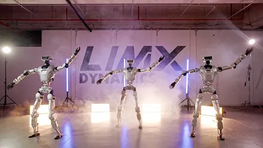 Limx Dynamics Oli humanoid robots dancing on stage