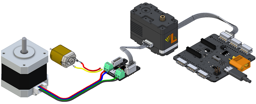 Controlador de Motor Dual 1.2A Compatible c/ Arduino para LSS SES-V2 Lynxmotion (LSS-2MC)
