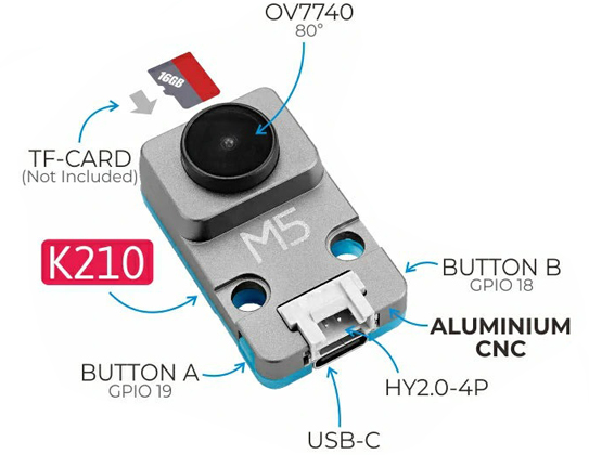 M5Stack UnitV K210 M12 AI Kamera (OV7740)