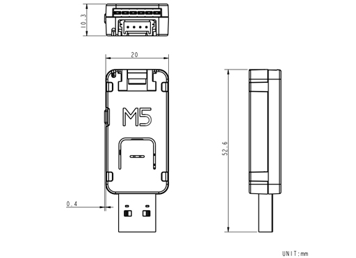 M5Stack AtomS3U ESP32S3 Kit de développement avec USB-A
