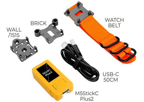 M5Stack StickC Plus2 Uhren-Kit mit Zubehör