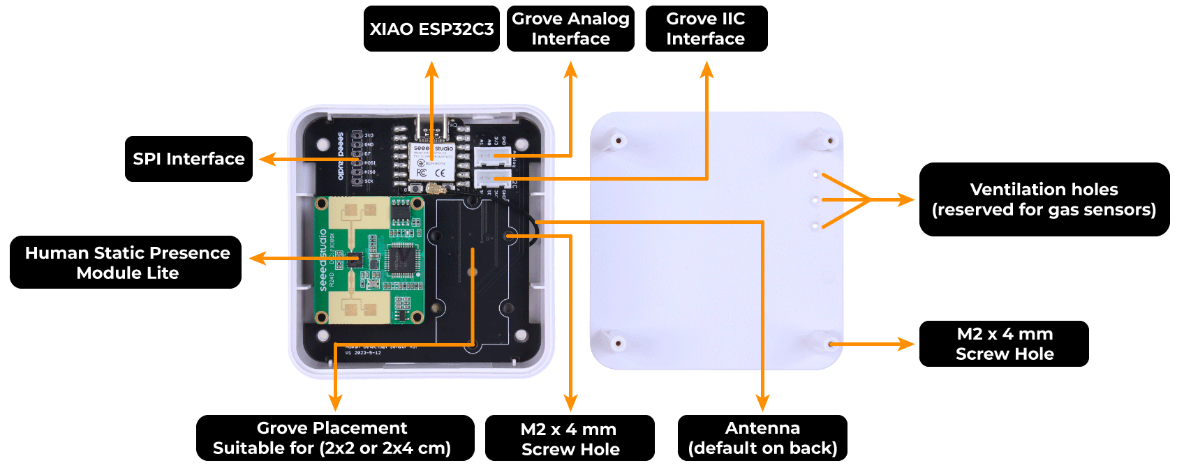 Kit de Sensor de Detección Humana mmWave de SeeedStudio c/ XIAO ESP32C3