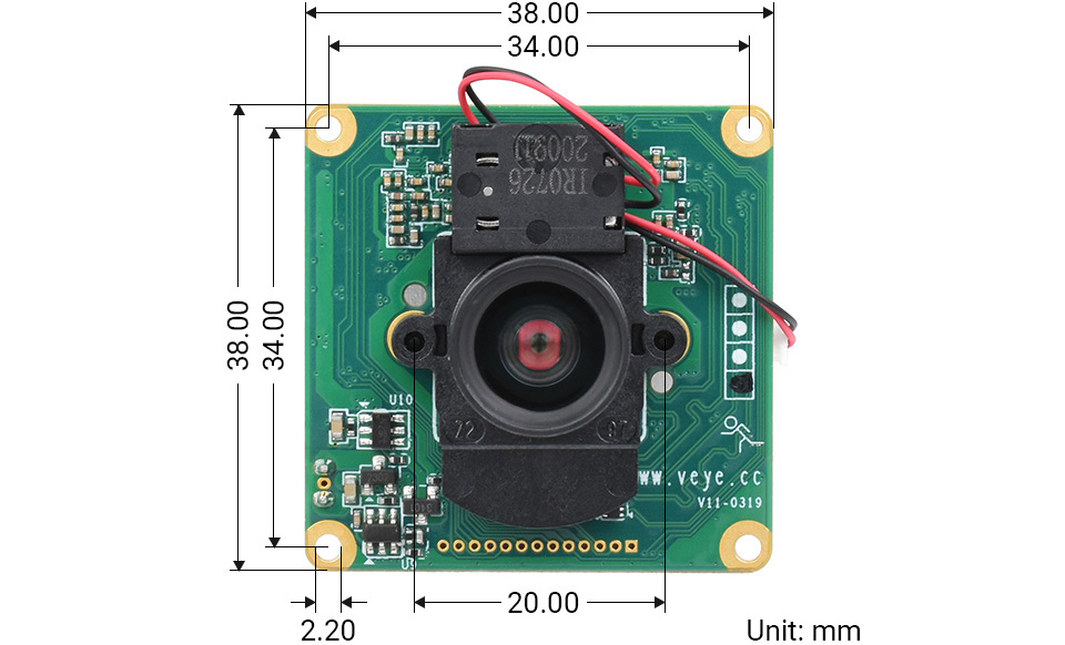 IMX462-99 IR-CUT-camera, Starlight-camerasensor, ingebouwde ISP, vaste focus, 2MP