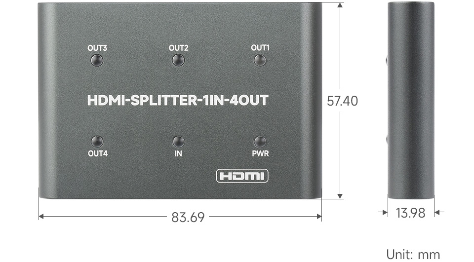 Waveshare HDMI 4k Splitter, 1 In 4 Out, Share One HDMI source