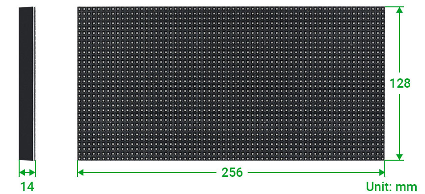 Waveshare RGB Full-Color LED Matrix Paneel, 4mm Pitch, 64x32 Px