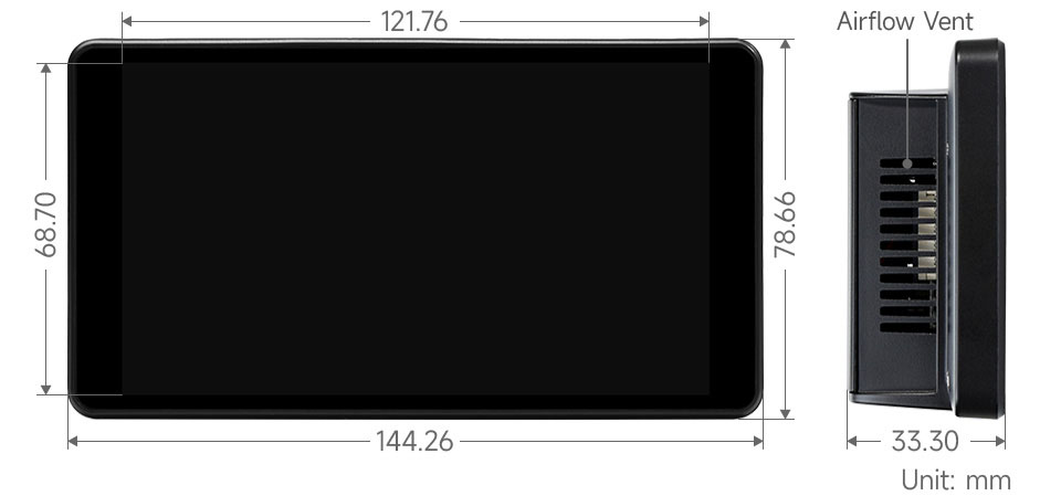 Pantalla LCD Táctil Capacitiva 2K de 5,5 pulg, HDMI, IPS, 1440x2560 Raspberry Pi c/ Estuche