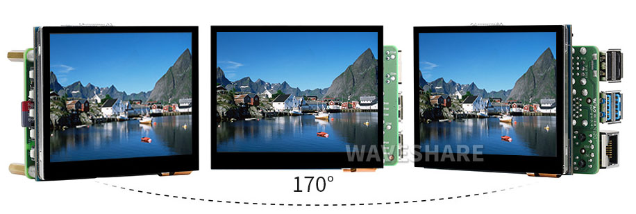 Pantalla LCD IPS Táctil Capacitiva HDMI de 3,5pulg (E), 640x480, Conector de Audio Waveshare