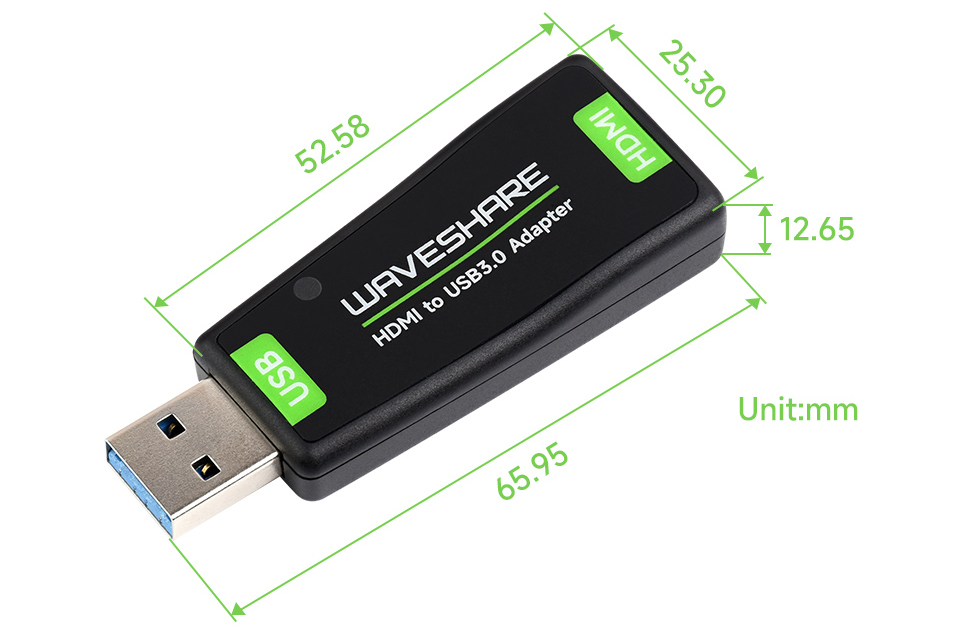 Port USB Waveshare Carte de capture vidéo HDMI haute définition HDMI vers USB 3.0