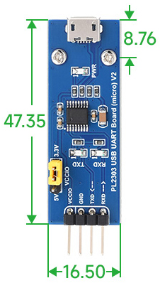 Módulo de Comunicación PL2303 USB a UART (TTL) c/ Conector Micro USB