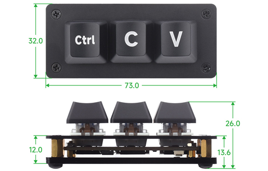 Programmierbare 3-Tasten Ctrl C/V Shortcut-Tastatur (Grundversion)