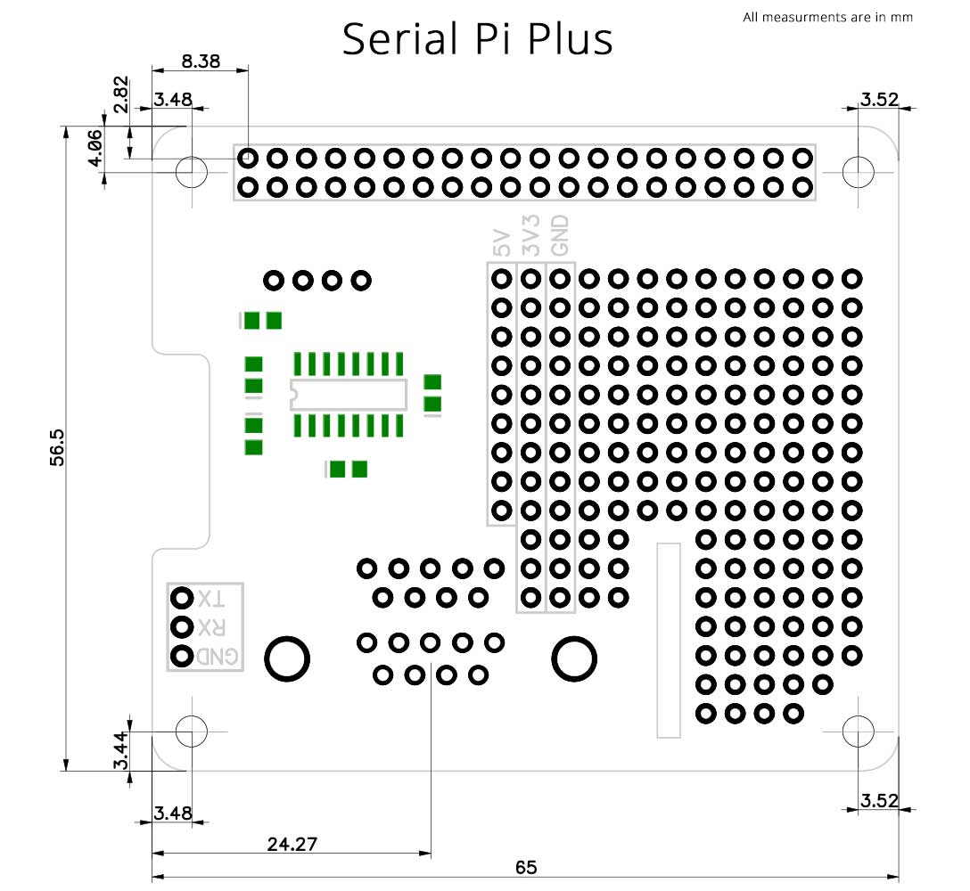RS232 シリアル Pi Plus コンバーター Raspberry Pi用 - クリックして拡大