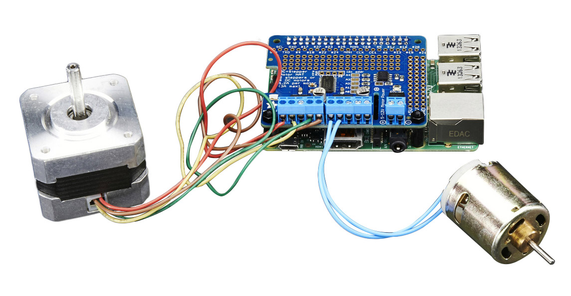 Kit de CC de Controlador de Motor de Pasos HAT para Raspberry Pi- Haz click para Ampliar