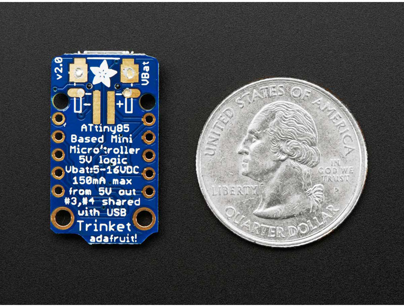 5V Trinket Mini Microcontroller Board- Click to Enlarge