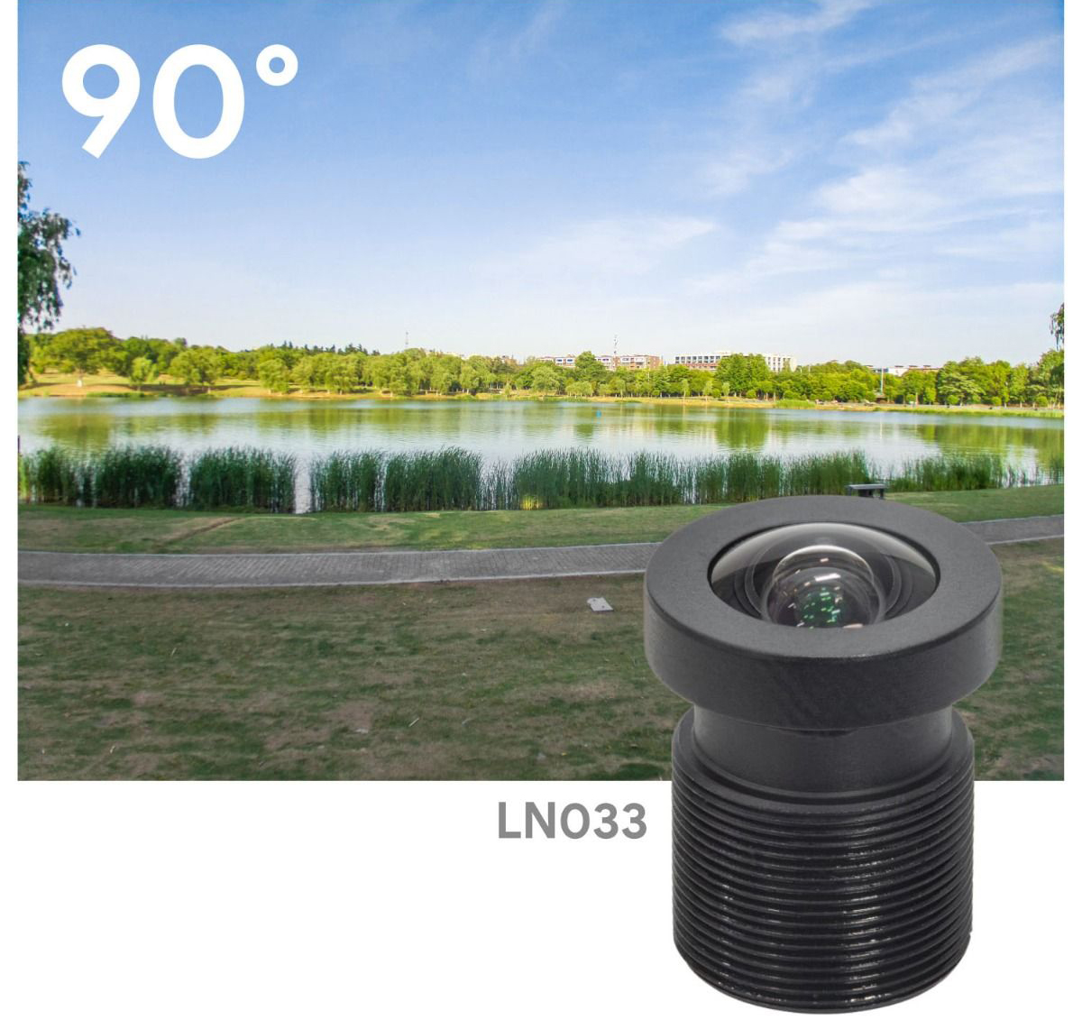 Arducam 90° Wide Angle 1/2.3" M12 Lens w/ Lens Adapter for Raspberry Pi - Clic k to Enlarge