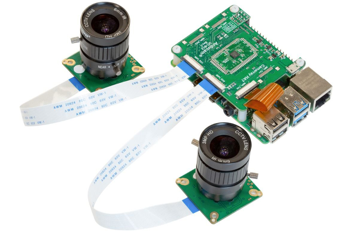 Arducam 12MP*2 Synchronized Stereo Camera Bundle Kit for Raspberry Pi - Click to Enlarge