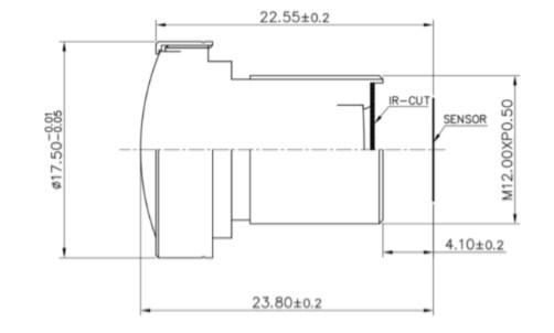 Objectif ArduCam 120 degrés grand angle 1/2,3 pouces M12 - Cliquez pour agrandir