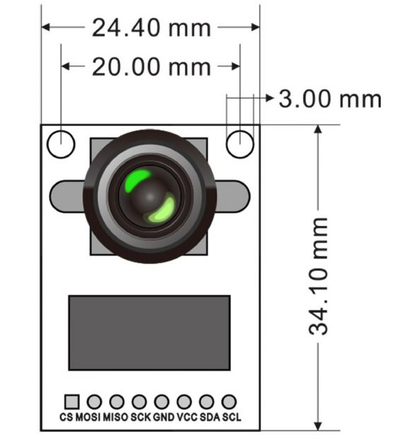 Mini Shield de Cámara ArduCAM c/ Módulo de 5 MP OV5642 para Arduino - Haga Clic para Ampliar