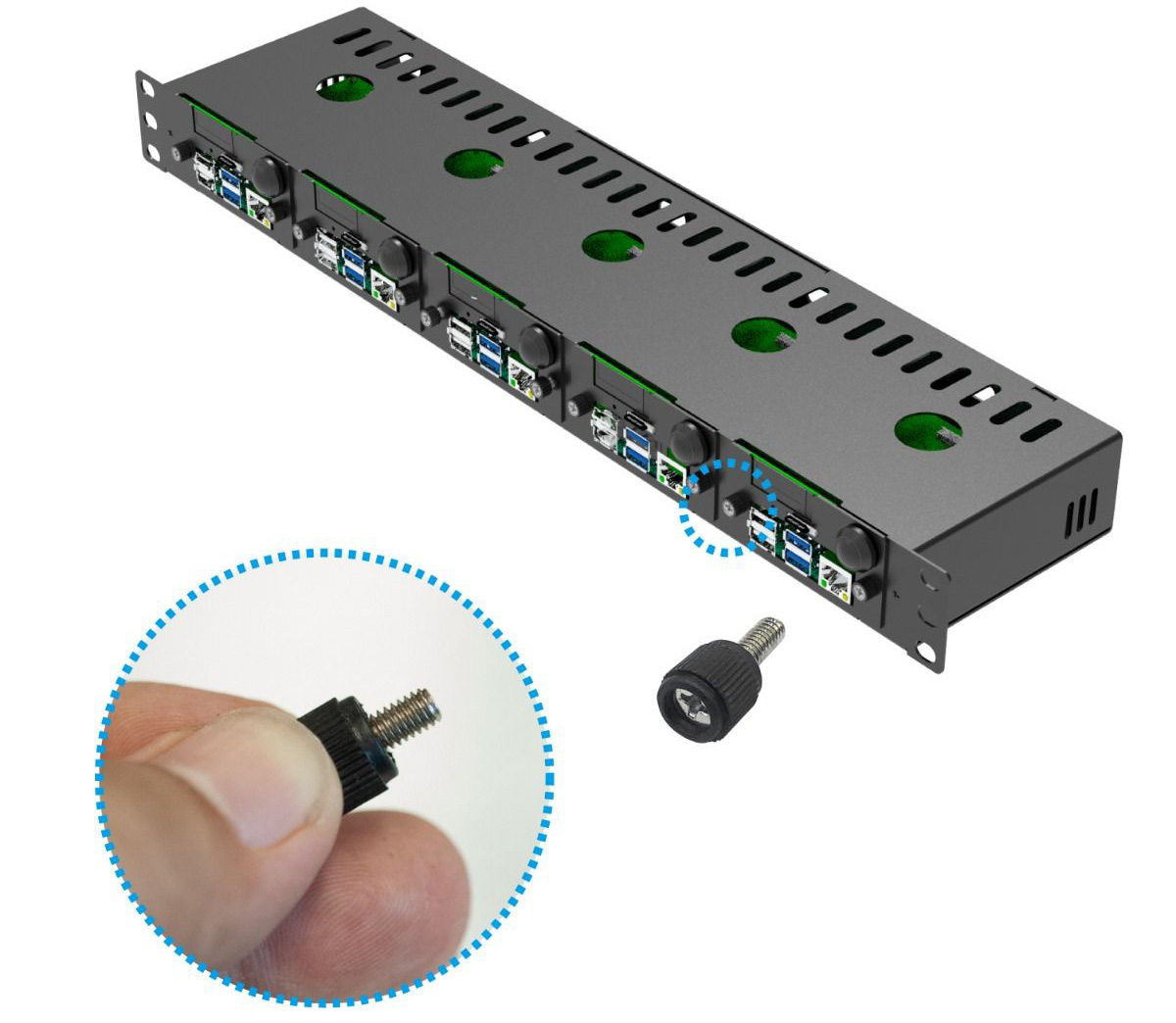 Complete Ultimate Raspberry Pi Rack Mount Enclosure w/ PoE Functionality - Click to Enlarge