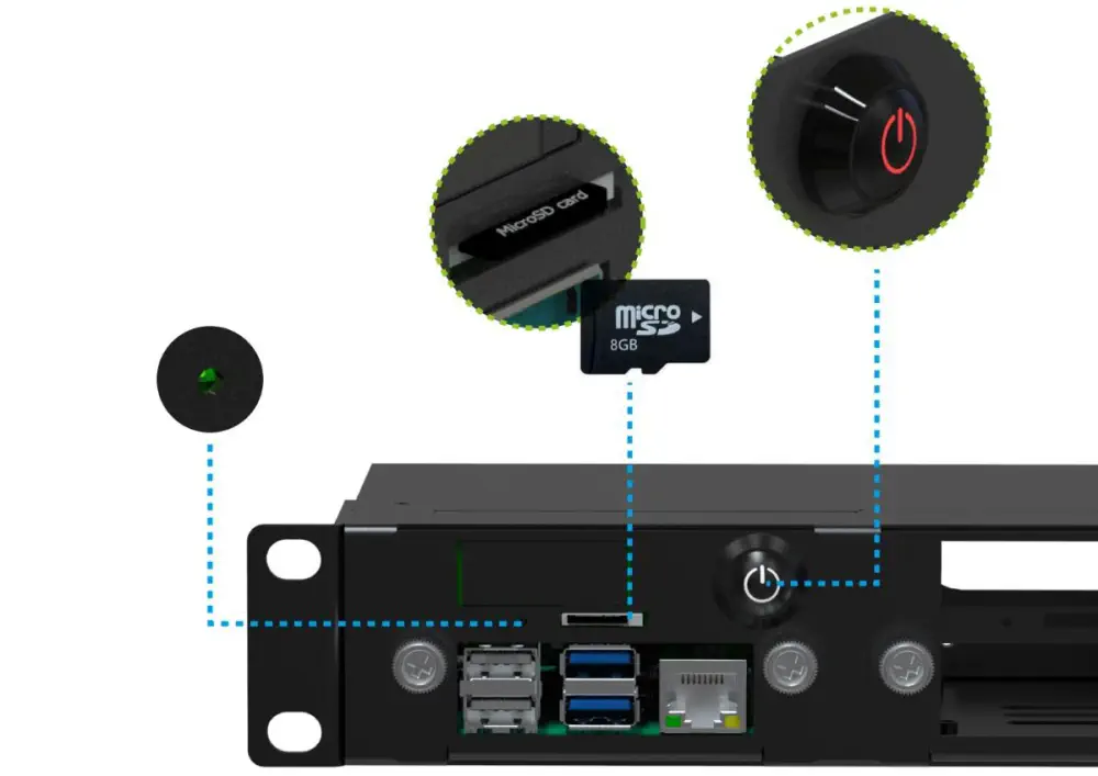 Uctronics Raspberry Pi Rackmount Enclosure V2.0 with PoE Functionality - Click to Enlarge