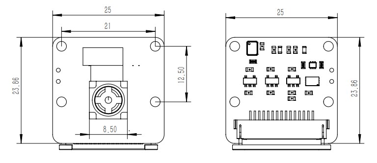 Arducam IMX219 Module de caméra à mise au point fixe à lumière visible pour Raspberry Pi - Cliquez pour agrandir