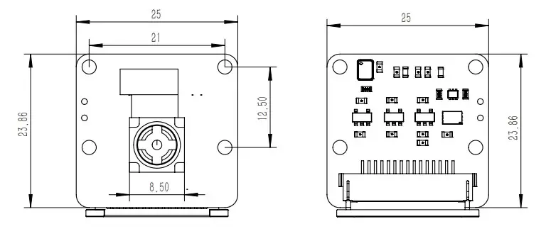 Arducam IMX219 Visible Light Fixed Focus Camera Module for Raspberry Pi - Click to Enlarge