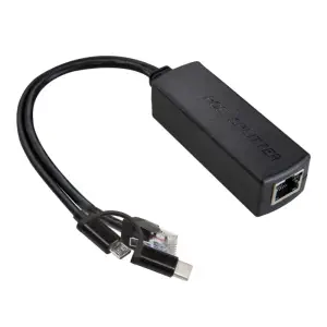 Uctronics Gigabit PoE Splitter 5V 3A, 2-en-1 PoE vers USB C/Micro USB pour RPi 3/4
