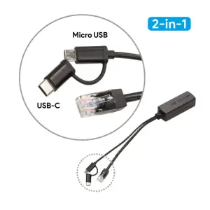 Uctronics Gigabit PoE Splitter 5V 3A, 2-en-1 PoE vers USB C/Micro USB pour RPi 3/4