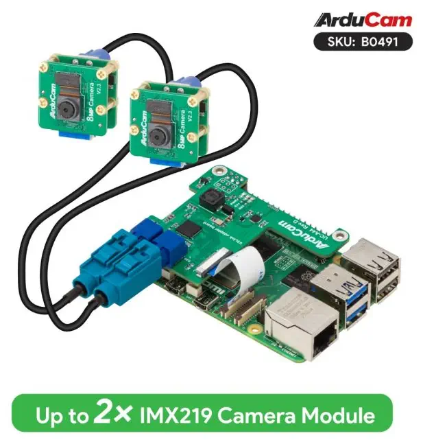Arducam IMX219 V3Link FPD-Link SerDes カメラキット - 切り取られた部分