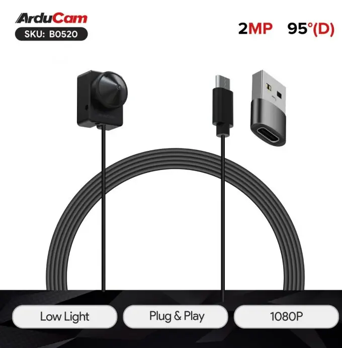 Arducam 2MP Low Light USB Kamera Modul mit M12 Linse - Teile