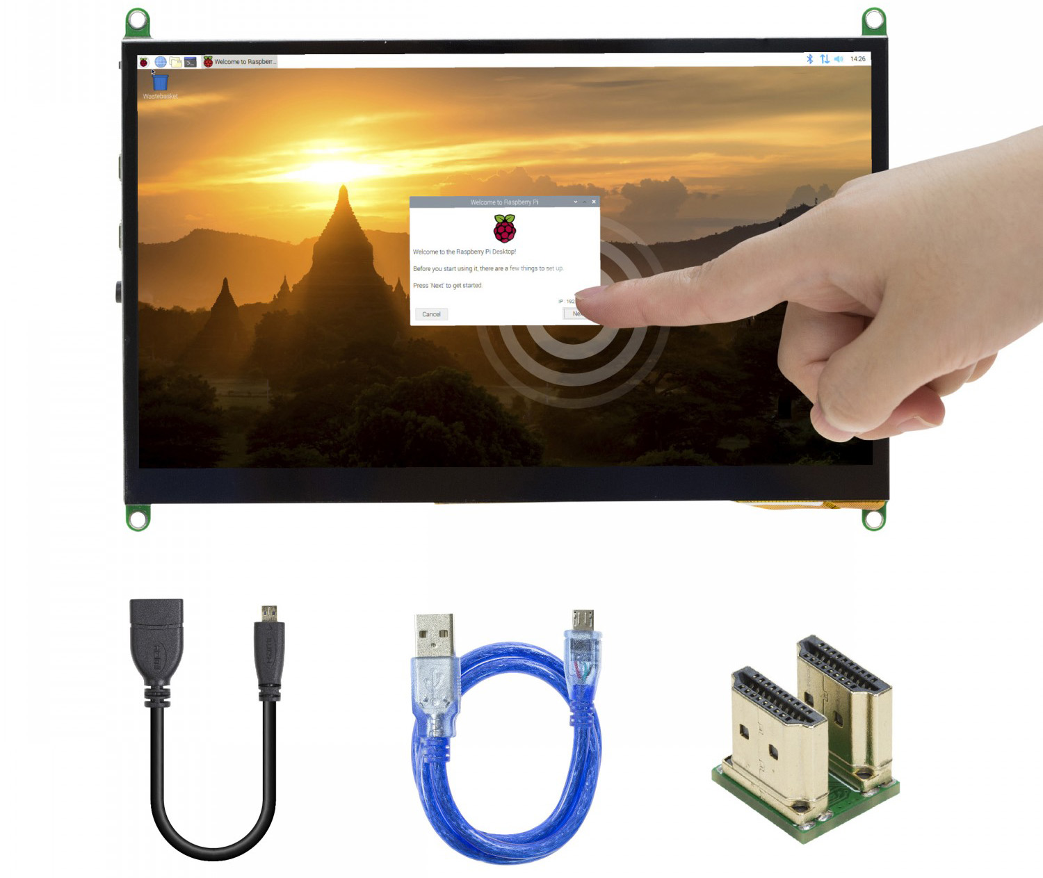 UCTRONICS 7 Inch LCD Touch Screen for Raspberry Pi - Click to Enlarge