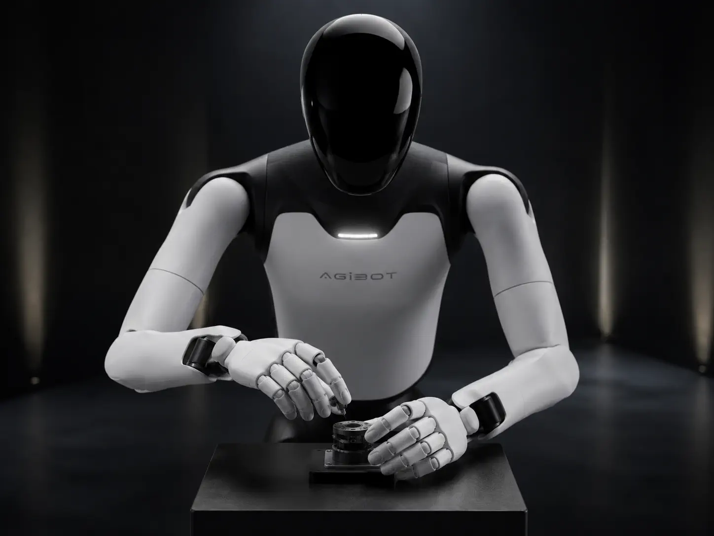 AGIBOT A3 humanoid robot upper body showing shoulder and arm joints