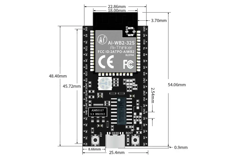 Ai-Thinker Ai-WB2-32S WiFi + BLE 5.0 Entwicklungsboard