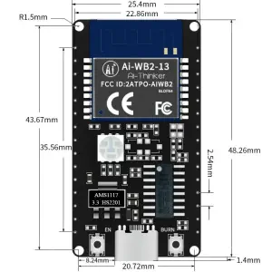 Placa de Desarrollo Ai-WB2-13F WiFi + BLE 5.0 de Ai-Thinker