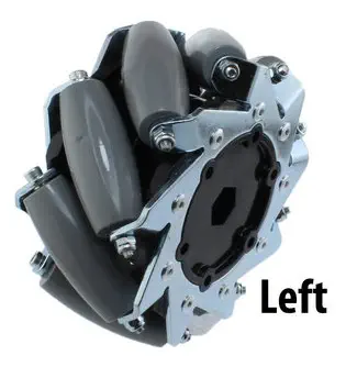 4 in. HD Mecanum Wheels 1/2 in. Hex, Links - Abmessungen