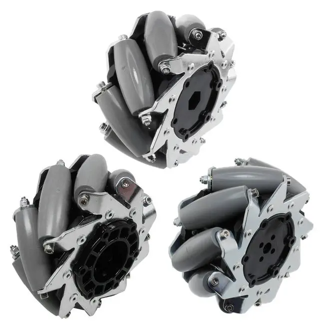 4 in. HD Mecanum Wheels 3/8 in. Hex, Right - Dimensions