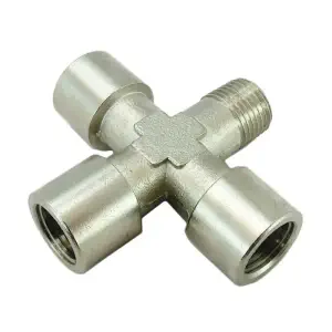 AndyMark Fitting Cross Brass 1/8in. NPT 3 F 1m
