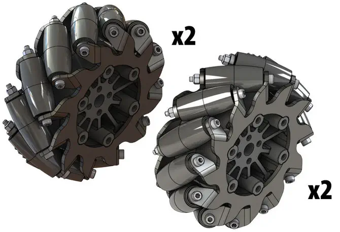 Jeu de roues AndyMark 4 pouces BB Mecanum (4pcs)