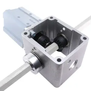 AndyMark LJ Bevel Box avec arbre de sortie hexagonal 0.5in., Sport Mount, Passthrough Hex