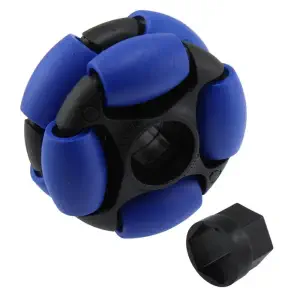 AndyMark Roue Omni Dualie 2in. Hex 1/2in. Bleu