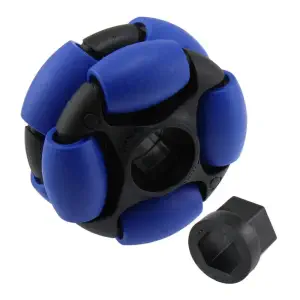 AndyMark Roue Omni Dualie 2in. Hex 3/8in. Bleu