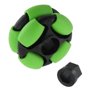 AndyMark Roue Omni Dualie 2in. Hex 3/8in. Vert