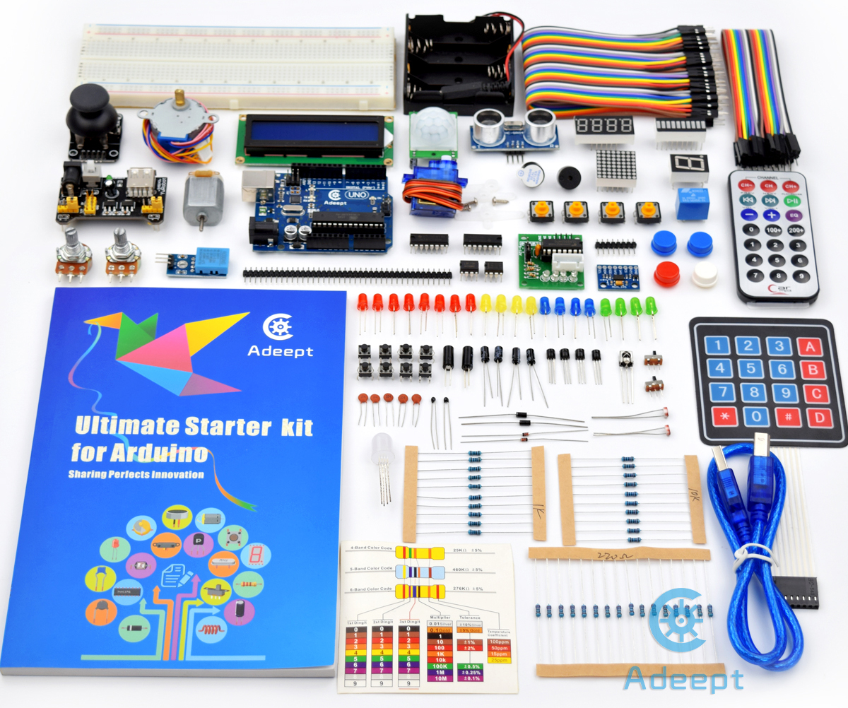 Adeept Ultimate Starter Kit for Arduino Uno (Book) - Click to Enlarge