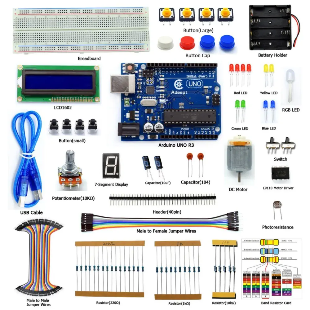 Adeept UNO R3 Starter Kit - Click to Enlarge