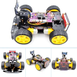 Adeept Kit de Voiture Intelligente 4WD (Compatible avec Arduino IDE)