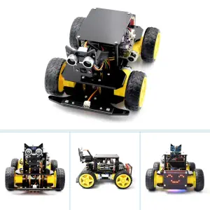 Adeept Kit de Voiture Intelligente 4WD pour Raspberry Pi 5/4B/3B/3B+ (sans RPi)